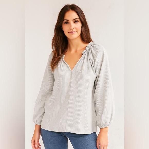 Calvin Klein Women's Plus Size Sportswear Everyday Loose Textured Stripe Blouse - Picture 1 of 12